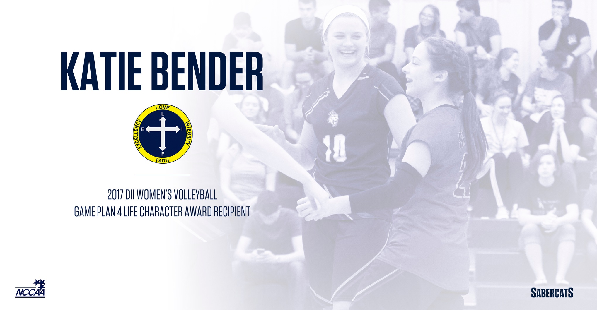 Katie Bender Named 2017 DII Women's Volleyball GP4L Character Award Recipient