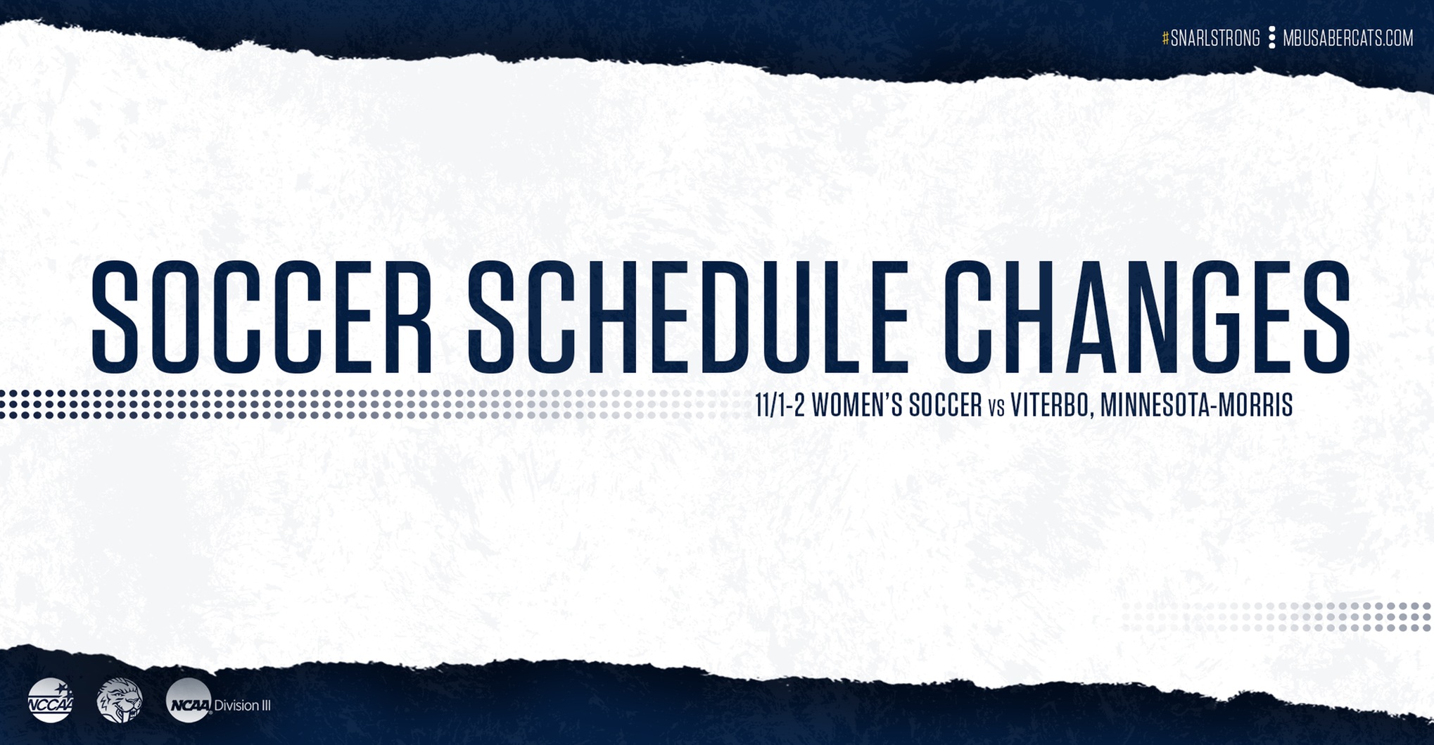 Women's Soccer Schedule Changes 11/1-2
