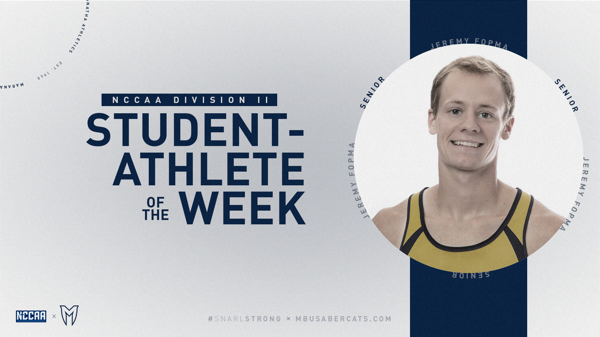 Fopma Grabs Second Straight Student-Athlete of the Week Honor