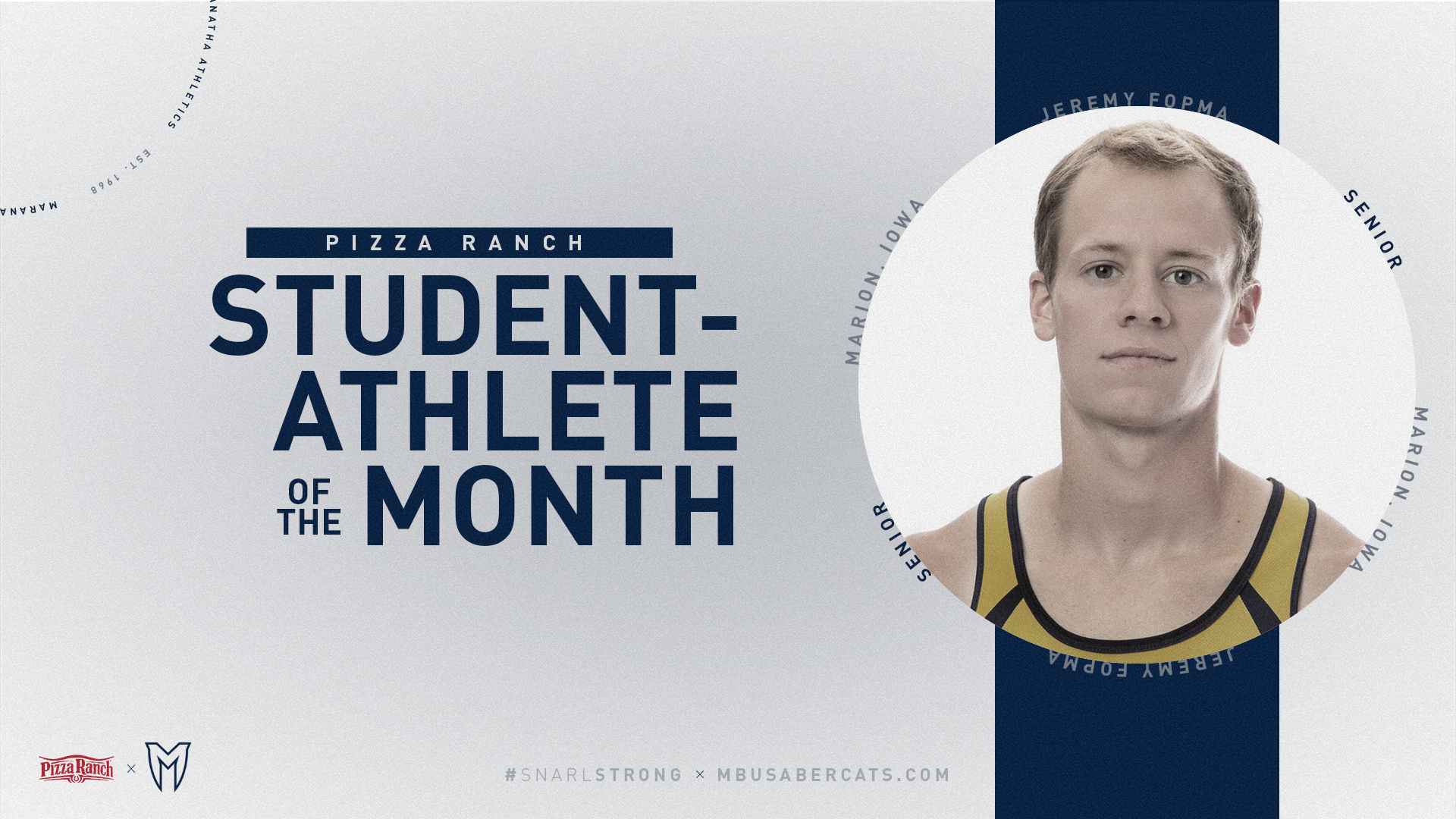 Fopma Named Student-Athlete of the Month